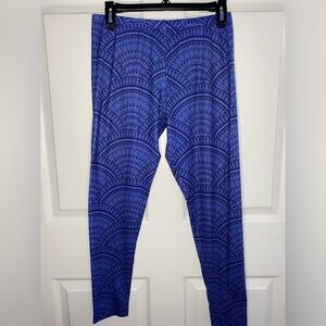 The Pyramid Collection Blue Boho Print Leggings Size L